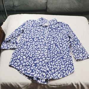Chicos Animal Print Button-Up Shirt Size 1